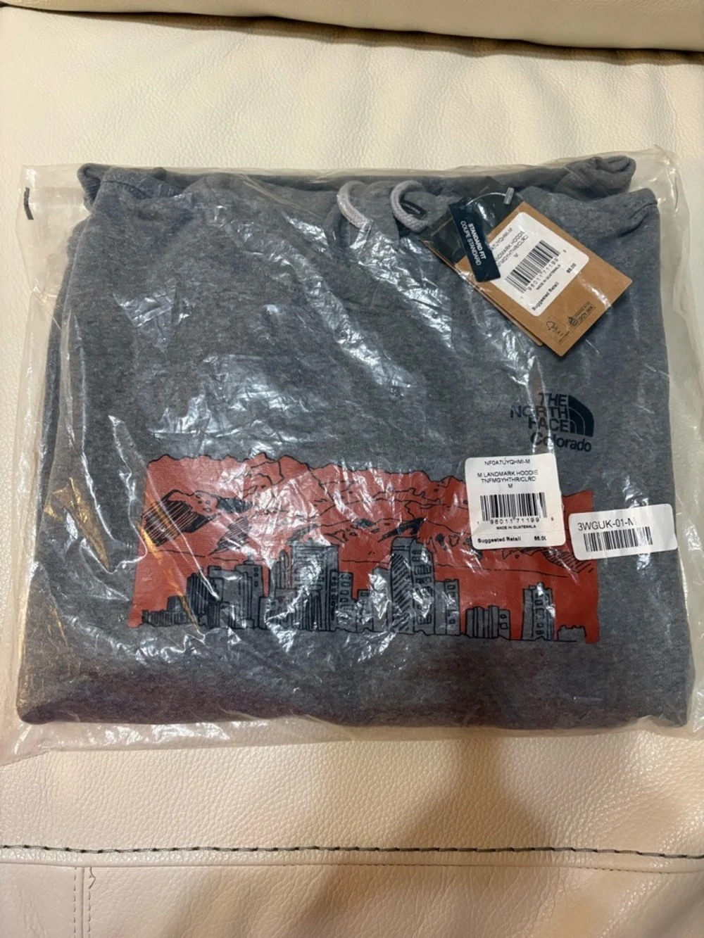 The North Face Gray Hoodie with Orange Colorado Skyline Graphic